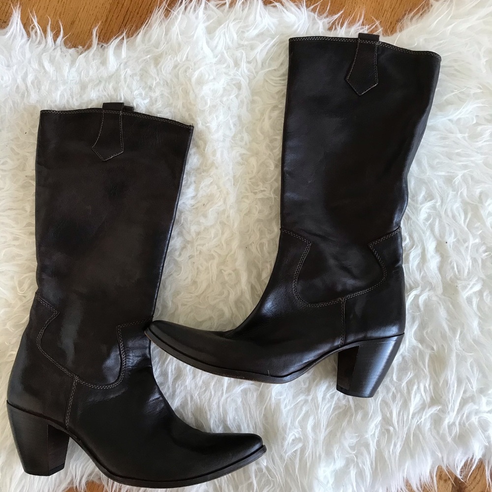 Cute Italian Choc Brown Cowboy Boots Size 41
